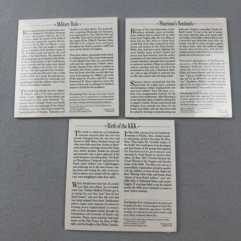 Atlas Editions Civil War History Cards Sealed Constitution Kansas Harpers Ferry - Picture 9 of 14